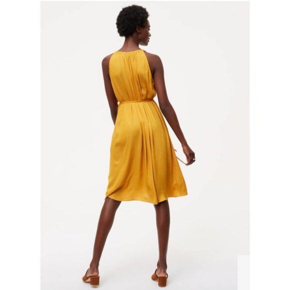 LOFT Gold/Mustard midi dress-NWT - Picture 3 of 9